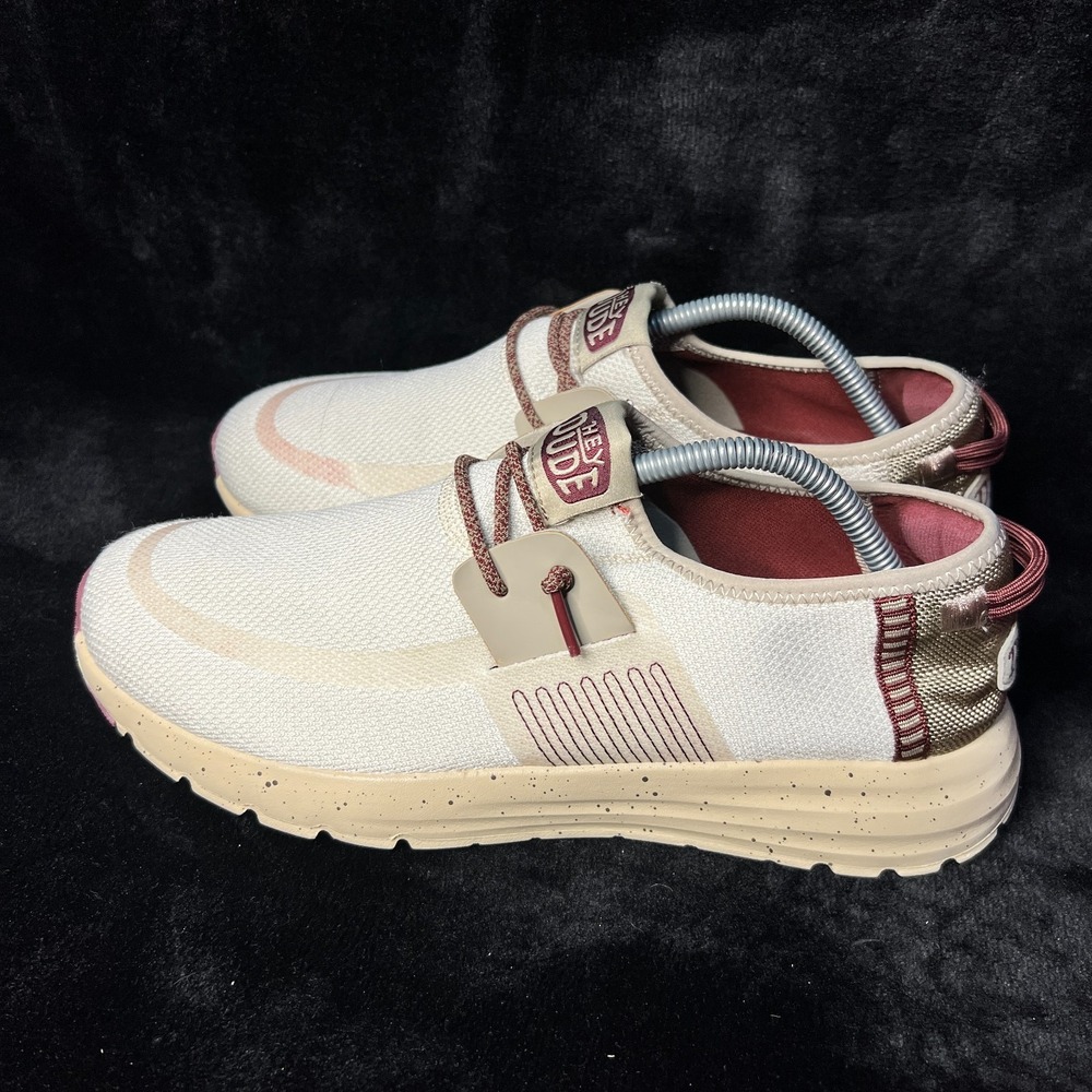 Hey Dude Sirocco M Hype Men's 10 Athletic Shoes Taupe Mahogany Round Toe Sneaker